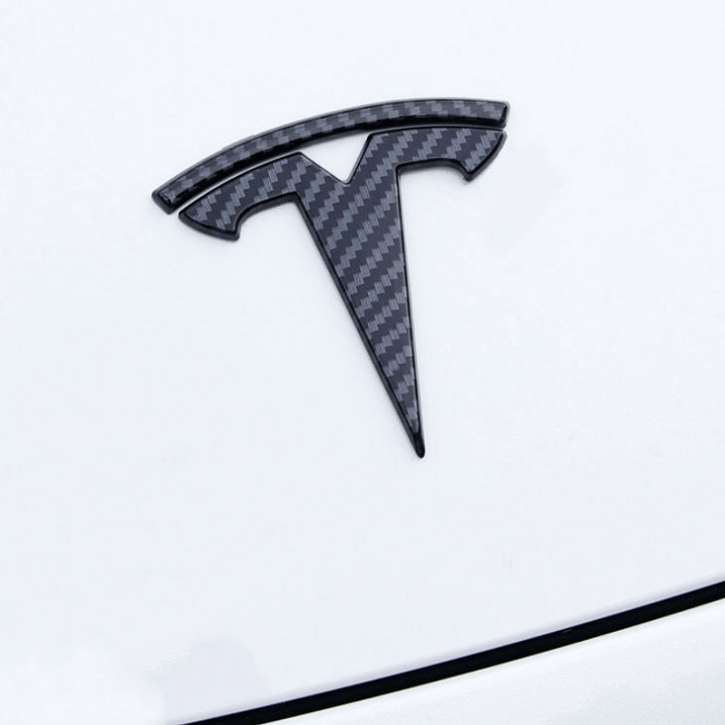 Auto Lenkrad/Vorne Hinten Stamm Logo Abdeckung Aufkleber Abzeichen  Aufkleber 3Pcs Emblem Logo Aufkleber Für Tesla Model Y 2021 2022 2023
