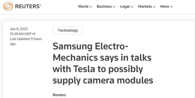 Samsung Confirms It Is In Talks With Tesla To Become Its Camera Module Supplier