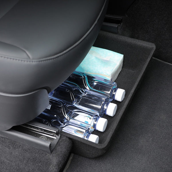 Fit Tesla Model Y Under Seat Storage Box with Cover, Felt Storage