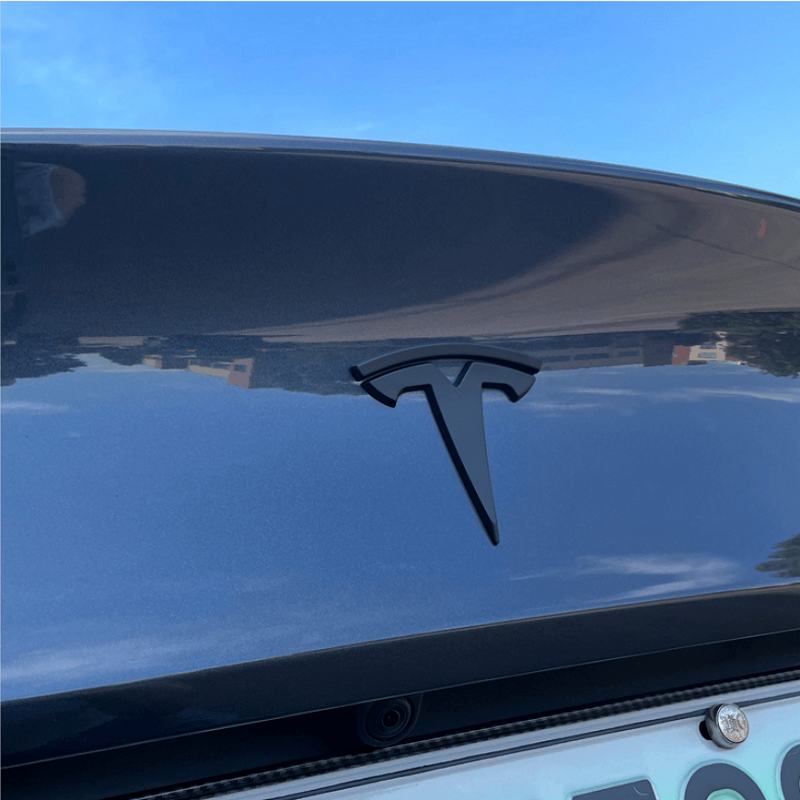 Auto Lenkrad/Vorne Hinten Stamm Logo Abdeckung Aufkleber Abzeichen  Aufkleber 3Pcs Emblem Logo Aufkleber Für Tesla Model Y 2021 2022 2023